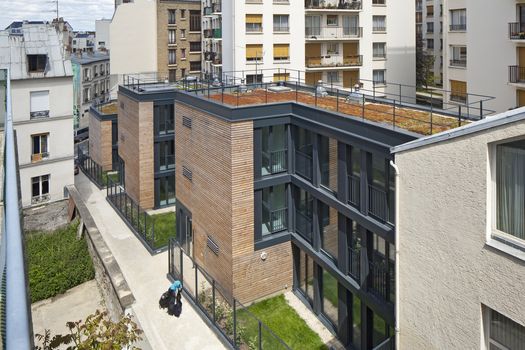 Immeuble de huit logements sociaux rue Pixérécourt à Paris
