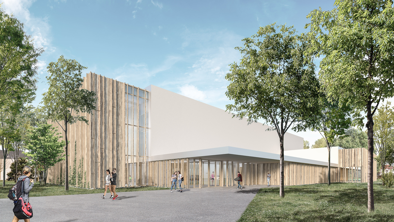 Construction d'un gymnase pour le lycée Maurice Genevoix à Ingré