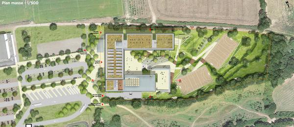 Construction du collège Edmond Bocquier, plateau sportif à Talmont Saint Hilaire