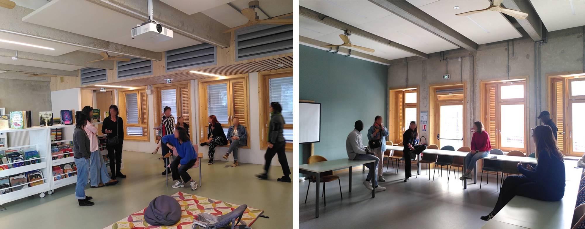 Echanges in situ avec l’équipe de la médiathèque et l’équipe de la maison des réfugiés