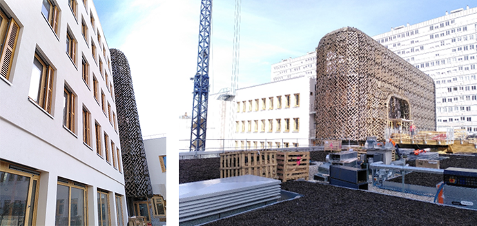 Visite du chantier de James Baldwin - Médiathèque et Maison des Réfugiés, à Paris. rénovation en ventilation naturelle hygiénique - image ©(apm) & associés