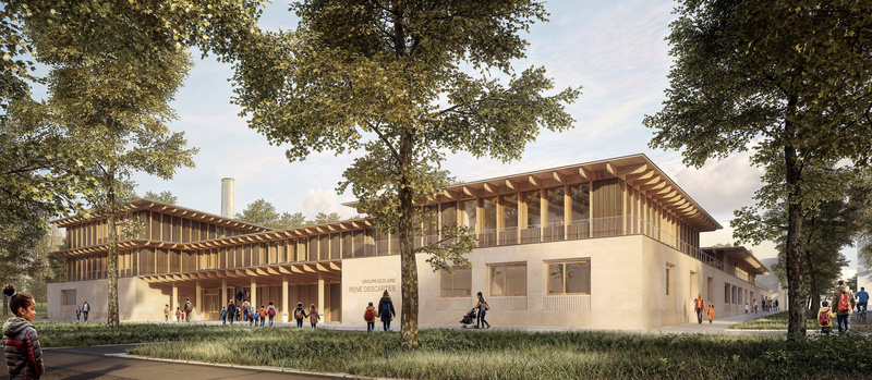 Construction du pôle éducatif: groupe scolaire Descartes Ru de Montfort et Maison de la petite enfance à Saint-Denis