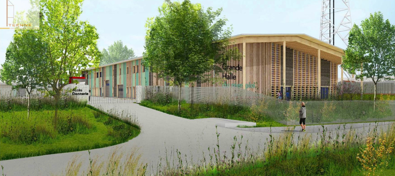 Construction d'une ressourcerie sur le site d'Ostérode, halle du réemploi à Rillieux-la-Pape