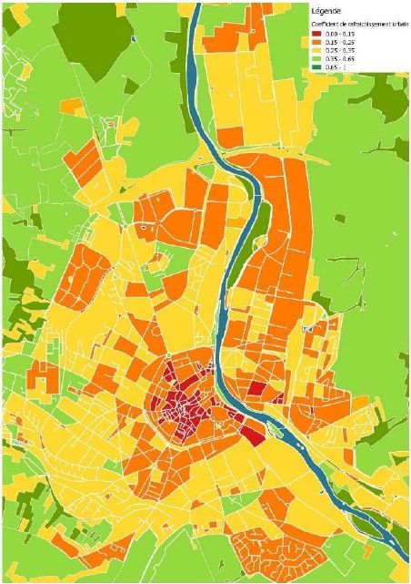 Etude îlot de chaleur urbain à Auxerre