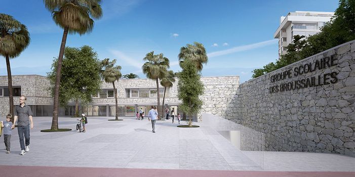 Reconstruction du groupe scolaire et rénovation du gymnase des Broussailles  à Cannes