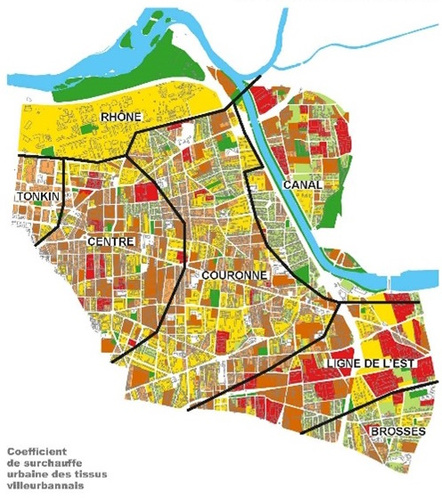 VILLEURBANNE (69), Etude anti-surchauffe urbaine et adaptation au changement climatique