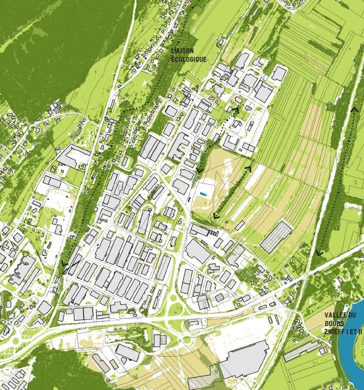 Etude de requalification et transition écologique des ZAE-Plan guide, Chalezeule, Thise et Besançon